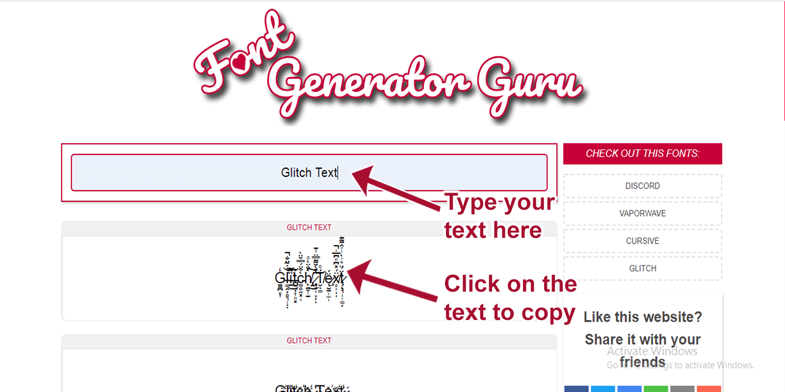 Text generation web